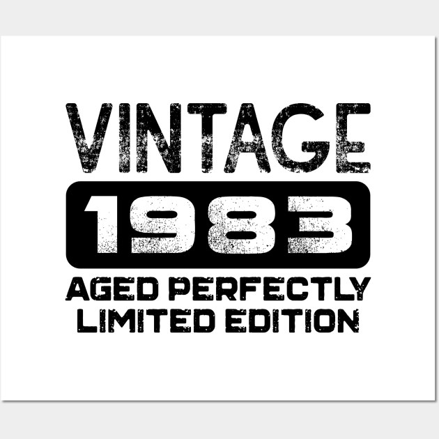 Birthday Gift Vintage 1983 Aged Perfectly Wall Art by colorsplash